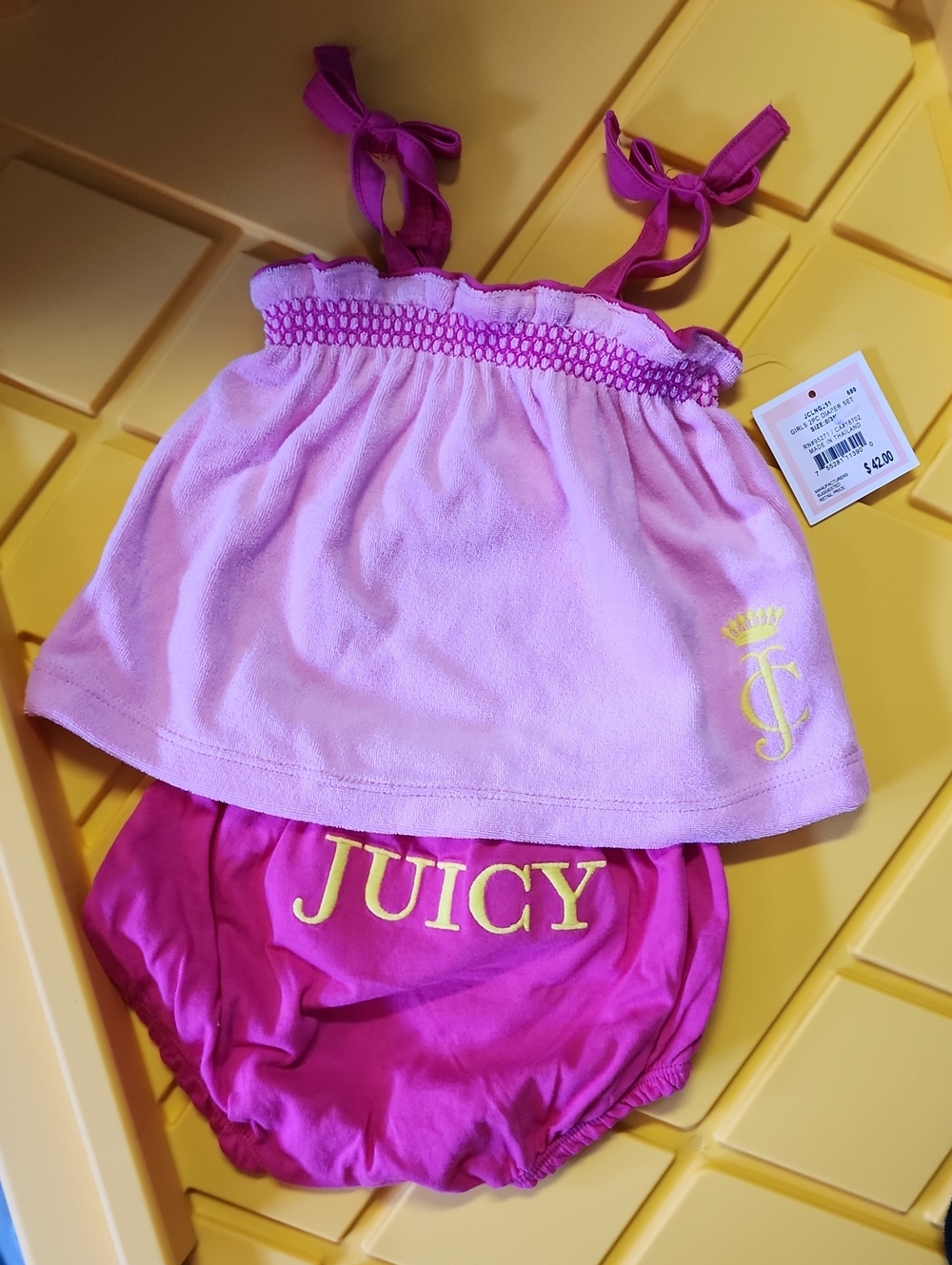 Juicy Couture Pink Two-Tone Girls Tankini Set